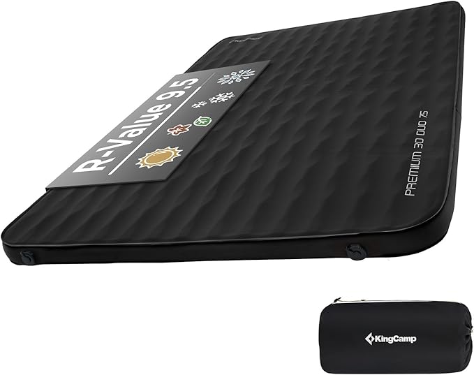 KingCamp Self Inflating Sleeping Pad for Camping Ultra Thick Double Single Foam Mattress High R Value Camping Air Pad Mat, Multi Colors & Sizes