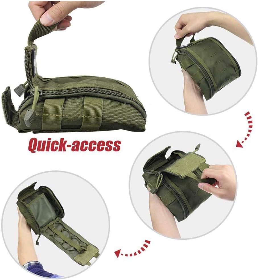 WYNEX First Aid EMT Bags, Tactical IFAK Medical Molle Pouch Military Utility Med Emergency EDC Pouches Outdoor Survival Kit Suit for Tactical Waist Belt Pack 1000 Nylon
