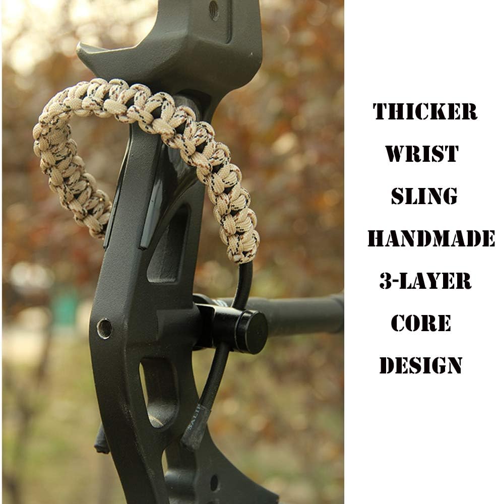 ZSHJGJR Archery Bow Wrist Sling Braided Archery Adjustable Bow Strap Wrist Sling For Compound Bow Hunting Shooting