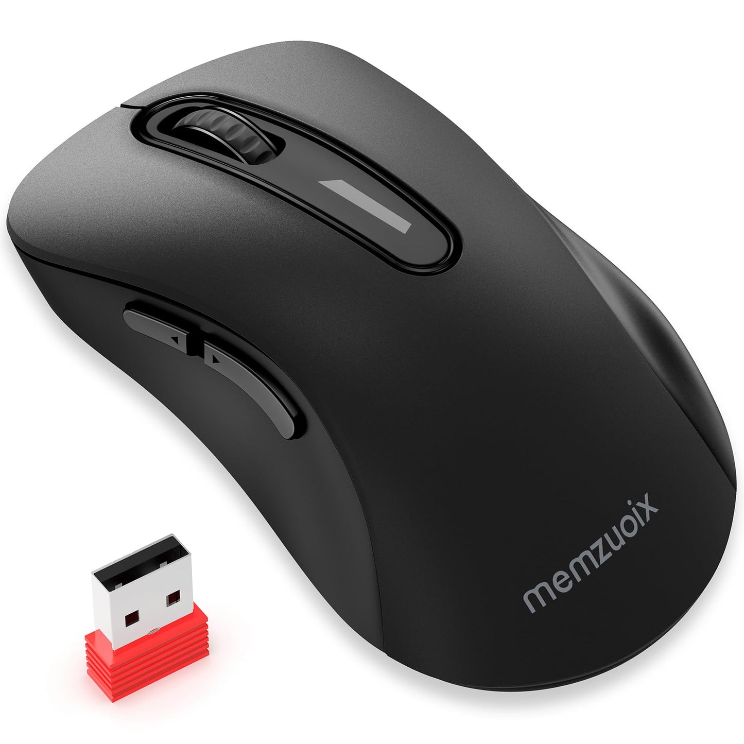 memzuoix 2.4G Wireless Mouse, 1400 DPI Mobile Optical Cordless Mouse with USB Receiver, Portable Computer Mice for Laptop, PC, Desktop, MacBook, 5 Buttons, Red