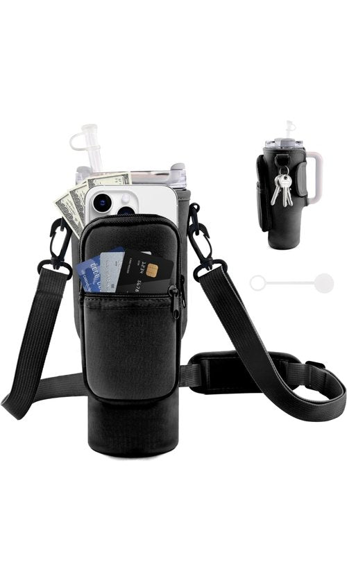 LBCB Water Bottle Holder for Stanley Cup Carrier Tumbler Bag 40oz Phone Holder Keychain Neoprene Water Bottle Pouch for Stanley Cup Accessories
