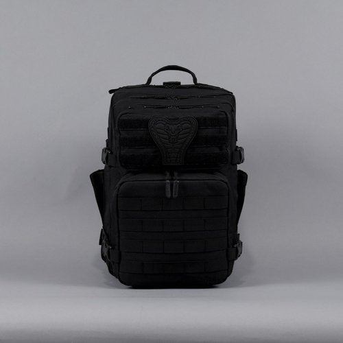 WOLFpak 35L Athletic Gym Backpack - Durable 1000D Waterproof Oxford Material with MOLLE Webbing, Laptop Pocket & Dual Cup Holders, Durable Fitness/Travel/Military Daypack (Black Venom)