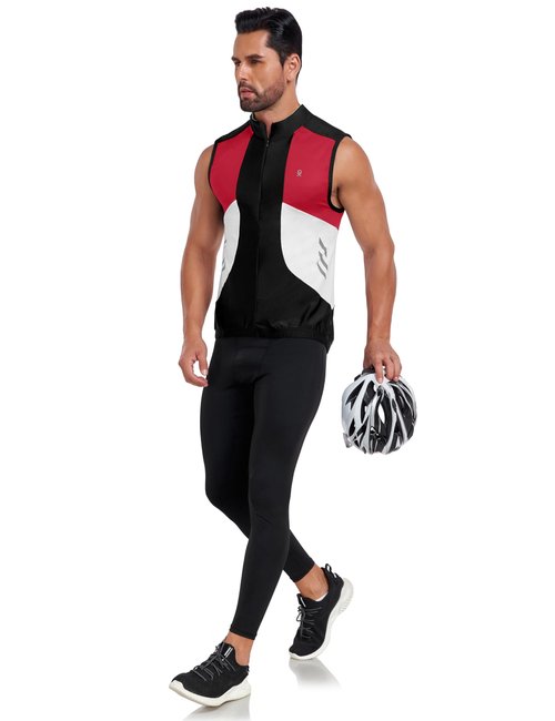 Little Donkey Andy Men's Half Zip Breathable Cycling Vests Reflective Sleeveless Jerseys Lightweight Bicycle Running Black 2XL