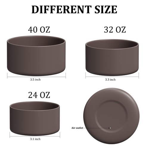 Affute Silicone Boot for Owala Water Bottle 24 oz, Anti-Slip Protective Sleeve for FreeSip/Twist/Flip Water Bottles, BPA Free, Bottom Bumper Cover Protects Water Bottles from Scratches (Brown)