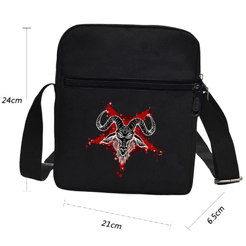MiAnMiAn Goth Baphomet Pentagram Satanic goat head Backpack With Crossbody Bag Set