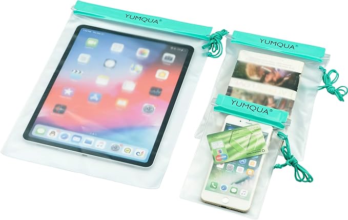 Clear Waterproof Bags, Water Tight Cases Pouch Dry Bags for Camera Mobile Phone Maps Pouch Kayak Military Boating Document Holder