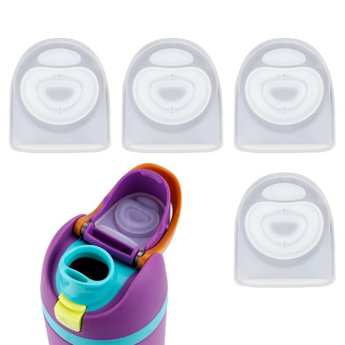 PEUTIER 2pcs Silicone Stopper Gasket Seal Stopper Compatible 16/19/24/32/40oz Bottle Mouth Plug Accessories Bottle Cap Water Bottle Top Lid (Clear)
