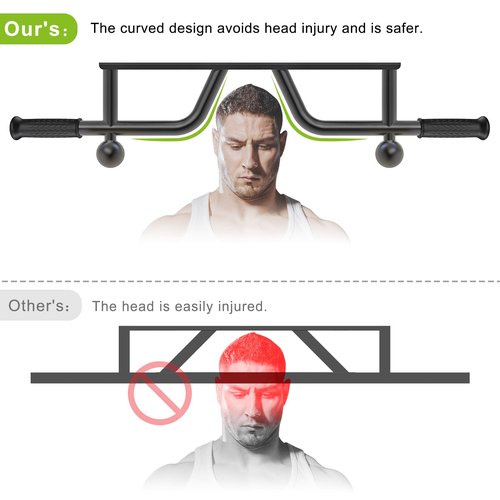 SELEWARE Heavy Duty Wall Mounted Doorway Pull Up Bar Fully Welded Multifunctional Chin Up Bar with Resistance Band Hooks & Ball Finger Training, 500LB Capacity Support Beam or Joist Mount