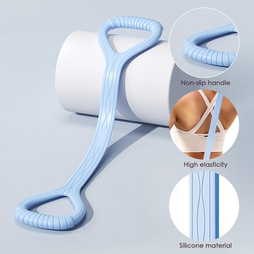 Adorila Figure 8 Resistance Band, for Men's and Women's Fitness, Portable Elastic Ropes for Yoga, Pilates（10LB Blue）