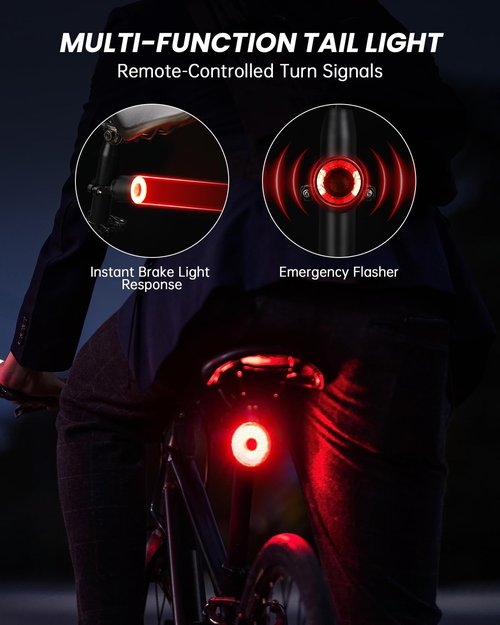 ONVIAN Bicycle Lights Front and Rear for Night Riding, Colorful Rechargeable Bike Light Set with 15 Light Modes 7 Colors, Waterproof Cycling Bike Front and Back for Adults Kids Road Mountain