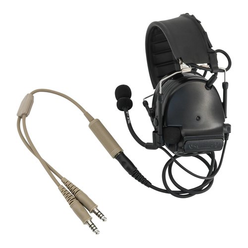 HEARFALCOM Tactical Headset Adapter Single Pass to Dual Pass Cable Compatible with COMTAC SORDIN Tactical Hunting Shooting Headset (DE)