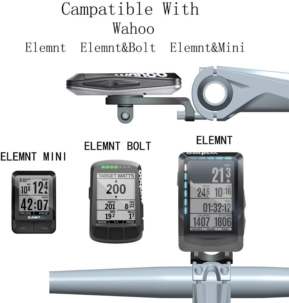 Out Front Combo Extended Mount for Wahoo Elemnt Bolt and Mini, Bike Light Adapter