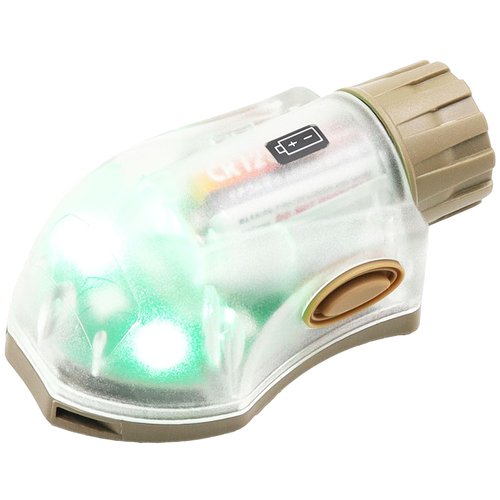 Tactical IR Strobe Helmet Light Military Identification Light with LED Visible Light Constant-on & Strobe Survival Signal Light (Tan-Green)