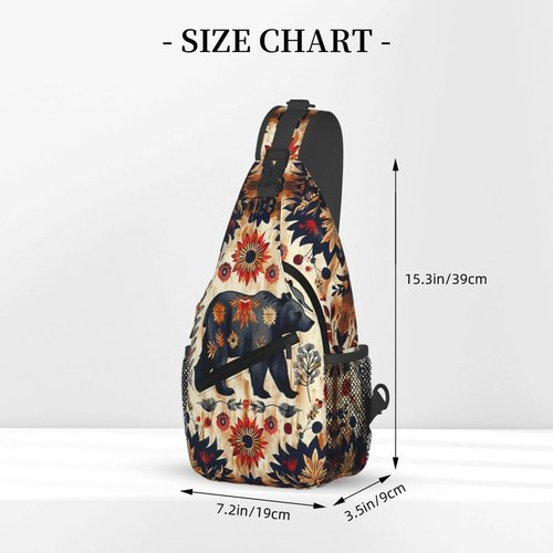 Native American Indian Sling Backpack Chest Bag Crossbody Shoulder Bag Gym Cycling Travel Hiking Daypack For Men Women