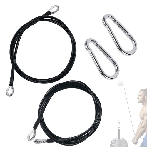 DSYBOKO 2-Pack 59 Inch Fitness Extension Cable Home Gym Cable Pulley System Fitness Cable for Pulley Machine Accessories,Thick 5Mm Heavy Duty Pulley Cable for Home Gym