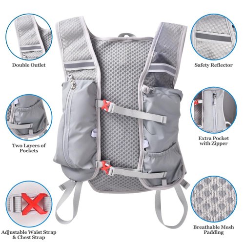 HITASTAR Hydration Backpack with 2L Hydration Bladder Lightweight Water Backpack Climbing Pouch for Hiking Hydration Pack for Running Cycling Hiking