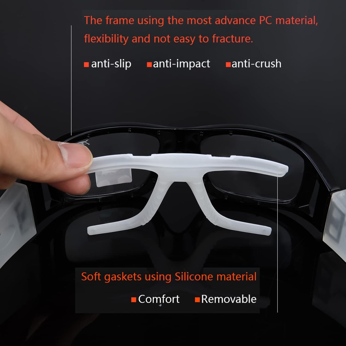 PELLOR Sports Goggles Eyewear Safety Protective Glasses for Soccer Basketball Motorcycle Outdoor Sports