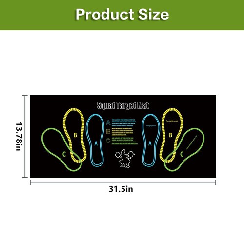 Exercise Mat Perfect for Squats, Leg and Ab Workouts, Squat guide mat, Squat Step Position, Squat Mat Knee Mat Lightweight and Portable for Men and Women