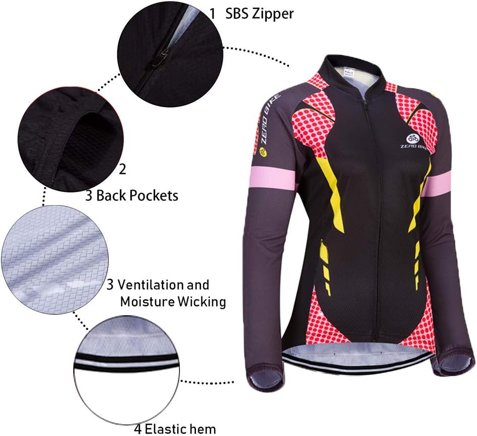 Women's Breathable Long Sleeve 3D Gel Padded Bicycle Cycling Suit Mesh Cloting Pants Set UV Protective
