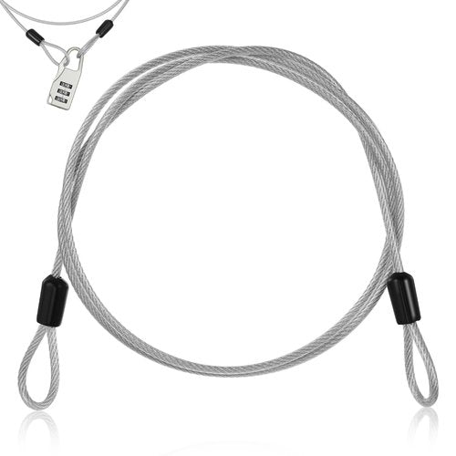 Stainless Steel Lock Cable with Loops Versatile Luggage Gate Lock Coated Wire for Strollers Bicycles for Outdoor Use