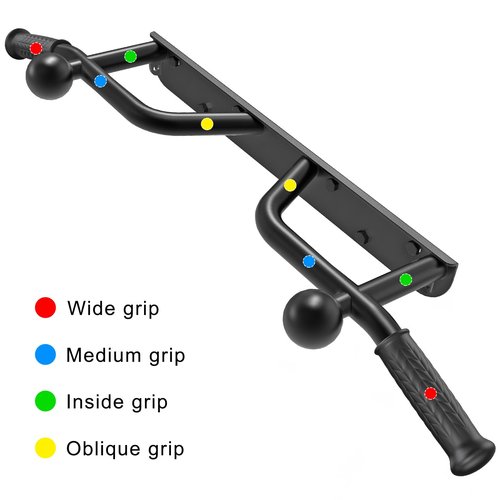 SELEWARE Heavy Duty Wall Mounted Doorway Pull Up Bar Fully Welded Multifunctional Chin Up Bar with Resistance Band Hooks & Ball Finger Training, 500LB Capacity Support Beam or Joist Mount