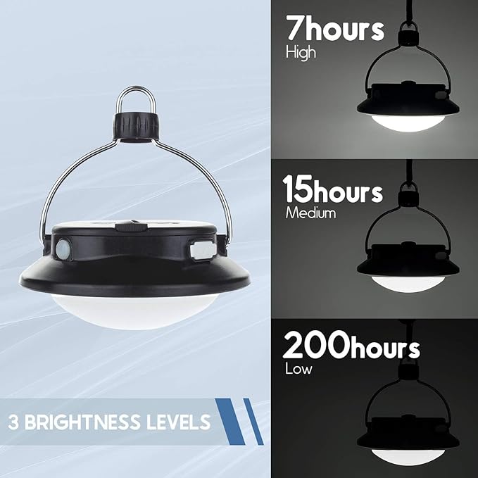 SUBOOS Gen 2 Pro 3000LM UFO Camping Lantern Rechargeable, Portable Tent Light, 200h Runtime, Waterproof for Camping, Canopy, Vendor, Emergency, Outage