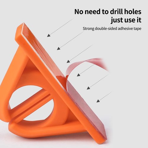 Wall-Mounted Fishing Rod Holder No-Drill Fishing Rod Holders for Garage, Rod Holders for Fishing Boat, and Rod Holders for Wall, Durable Fishing Pole Holders for Any Adhesive Surface(6pc Orange)