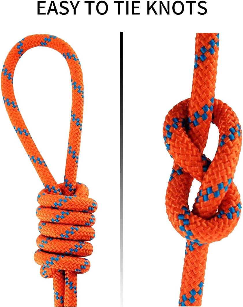 NewDoar 8mm Climbing Accessory Cord High Strength Rope Equipment for Mountain Climb, Fire Rescue Escape, Outdoor Survival, Camping (Polyester 20ft)