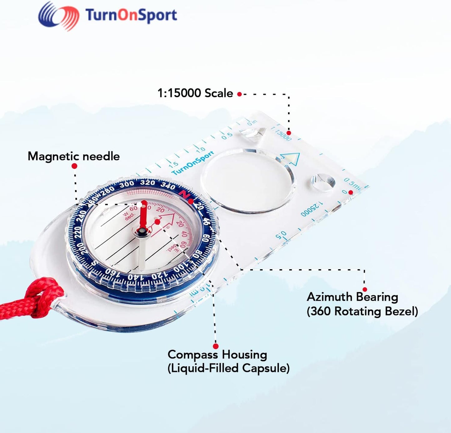Orienteering Compass - Hiking Backpacking Compass | Advanced Scout Compass Camping and Navigation | Boy Scout Compass Kids - Children Compasses for Map Reading - Baseplate Compass Survival