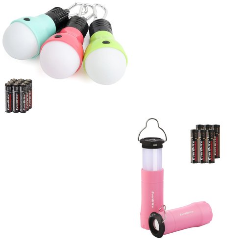 EverBrite 3-Pack Camping Lights and 2-Pack 2-in-1 Mini Lanterns and Flashlights