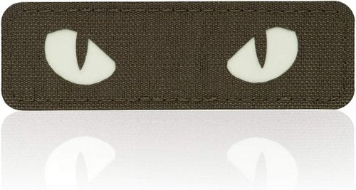 M-Tac Cat Eyes - Glow in The Dark - Morale Patches Tactical Patch Military Combat Hook Fasteners (Black - GITD)