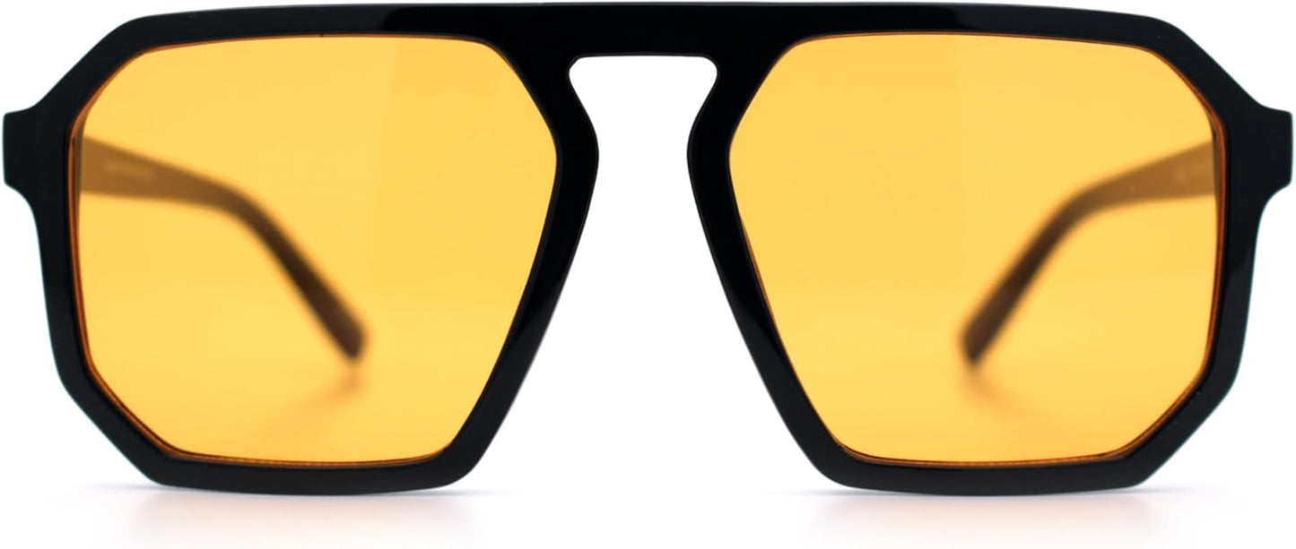 SA106 Mens Octagon Geometric Plastic Racer Mob Pilots Sunglasses