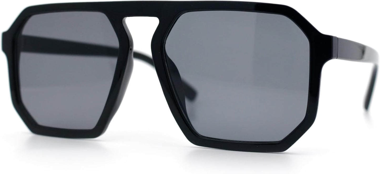 SA106 Mens Octagon Geometric Plastic Racer Mob Pilots Sunglasses