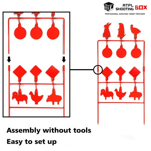 Atflbox Pellet Gun Target Animal Silhouette Heavy Metal Spinner Airgun BB Gun Shooting Target for Outdoor and Backyard, Rated for .177 .20 Caliber