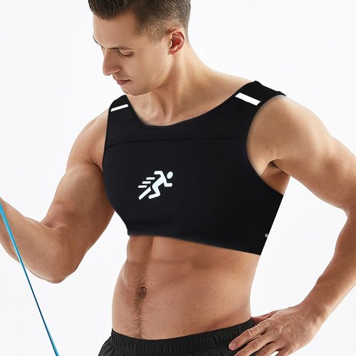 EKRISON Running Vest Chest, Running Sport Gear for Outdoor Sports Athletes Lightweight Gym Sports Bra Vest with Reflective Strip for Men Women, Small Black