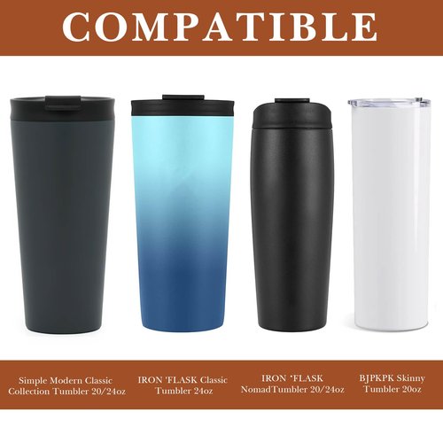 Linkidea Vegan Leather Tumbler Carrier Bag Compatible with Iron Flask Classic Tumbler 24oz, Simple Modern Classic Collection Tumbler 20oz/24oz, Water Bottles Sling Holder with Strap, Brown