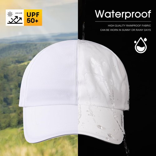 TOP-EX Large Waterproof Men Women Running Hydro Cooling Hat Baseball Cap for Big Heads White