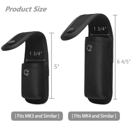 Dotacty OC/Mace Spray Pouch for Duty Belt MOLLE Vest MK3 Holster Molded Nylon Case for Pepper Gel Canisters Self Defense Can Holder Carrier w/Top Flap Snap Closure for LE CO Police Security BK