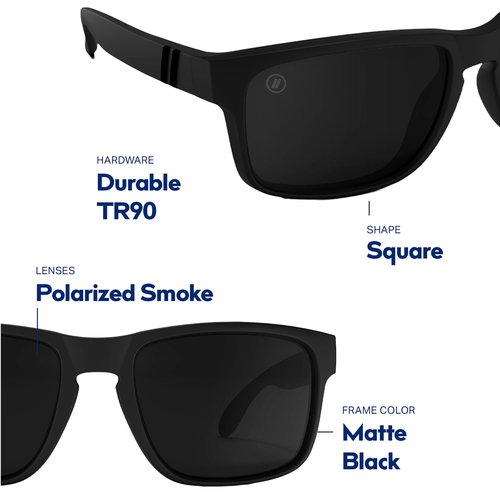 Blenders Eyewear Canyon – Polarized Sunglasses – Active Style, Durable Frame – 100% UV Protection – For Men – Black Tundra