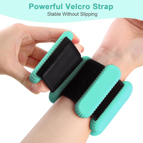 Wrist Weights for women,Wrist Ankle Weights for Strength Training,Graded Silicone Weighted Bracelet for Walking, Running, Yoga, Aerobics, Adjustable Training Intensity ankle weights for Women Set of 2 (1Lb Each)（Green）