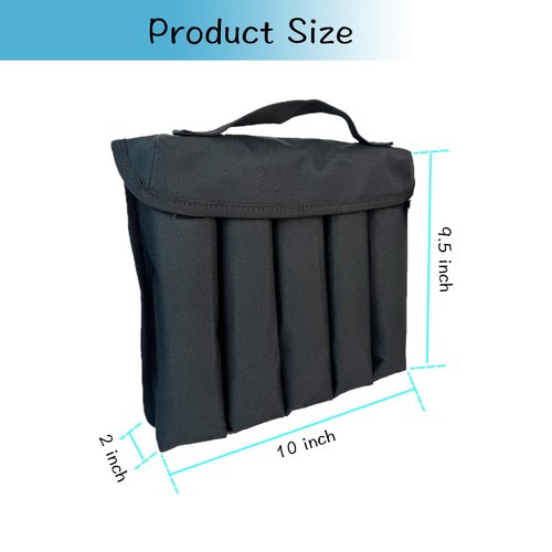 Otomitake Suppressor Pouch - 5-Cell Silencer Carrying Case with Molle Attachment, Fits 9.5-Inch Suppressors, Black, Polyester