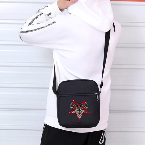 MiAnMiAn Goth Baphomet Pentagram Satanic goat head Backpack With Crossbody Bag Set