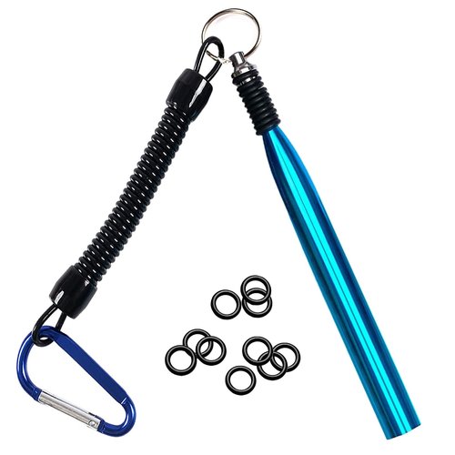 SIWRIOM Wacky Rig Tool with Fishing O-Rings, Wacky Worm Rigging Tool Kit for Senko, Fishing Ring Rigging Tools for Clip Soft Baits Worms with Keychain Lanyard Fishing Bait Rigs