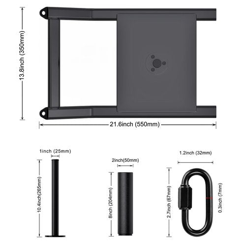 SELEWARE Weight Sled Workout Sled Fitness Strength Training Sled Speed Training Sled for Athletic Exercise and Speed Improvement Suitable for 1" and 2" Weight Plates Black