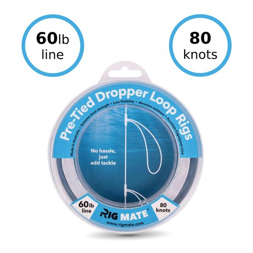 60 lb Pre-Tied Dropper Loop Rigs. Fishing Line Spool. Loops 18 Inches Apart with 5.5 Inch Loop Size. Perfect for Saltwater & Freshwater Fishing. Perfect for Snapper & Other Bottom Feeding Fish.