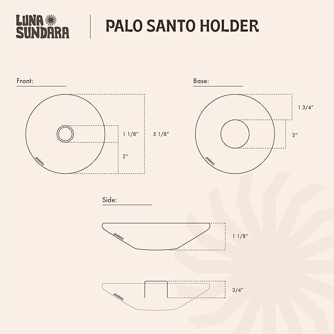 Luna Sundara Authentic Peru Pottery Palo Santo Stick Holder and Incense Holder Includes 5 Palo Santo Sticks Handmade Ceramic Smudge Bowl Sage Holder Palo Santo Holder (Red)