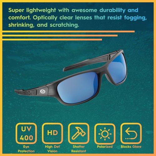 Flying Fisherman Last Cast Polarized Sunglasses with AcuTint UV Blocker for Fishing and Outdoor Sports