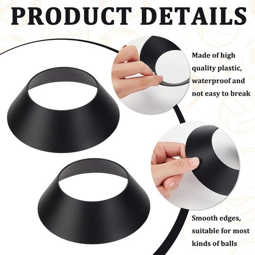 FINGERINSPIRE 10 Pcs Ball Display Stand Black Sphere Holder 2.5inch Plastic Memorabilia Ball Pedestal Sports Ball Storage Rack for Display Basketball Football Volleyball Softball or Other Round Items