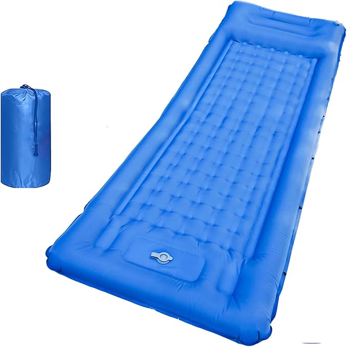 78in x 29in x 5in Camping Sleeping Pad, Upgraded Durable Waterproof Compact Traveling Air Mattress, Built-in Foot Pump, Ultralight Inflatable Sleeping Mat for Backpacking, Hiking