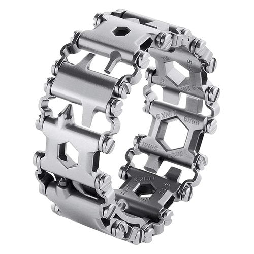 SINGEAR Stainless Tool Bracelet for Men Compatible for LEATHERMAN TREAD and Watch Band 29 in 1 Survival Hiking Camping Travel Friendly Multitools Wearable Bracelet